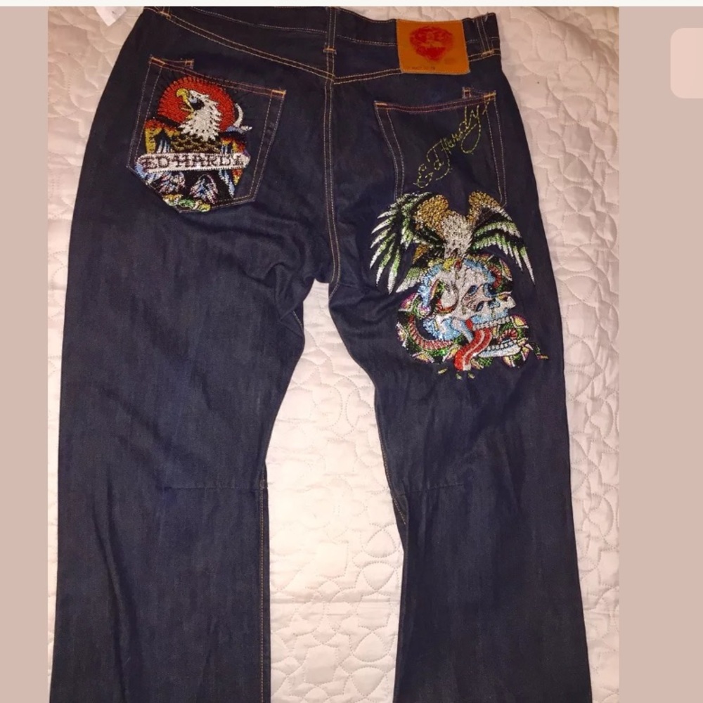 Ed Hardy  Mens Jeans 38/32 embellished  FINAL SALE